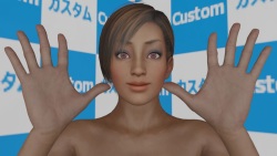 3D woman wide spread palm hands fetish