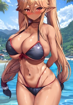 fat ass dark skin big titty anime girls with AI anime girls