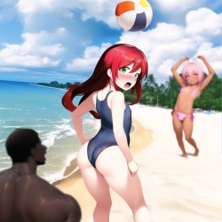[Akamon]A very hot day at the beach [English] [AI Generated] page 2